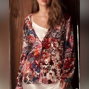 The Hadley Velvet Relaxed Buttondown Shirt by Pilcro